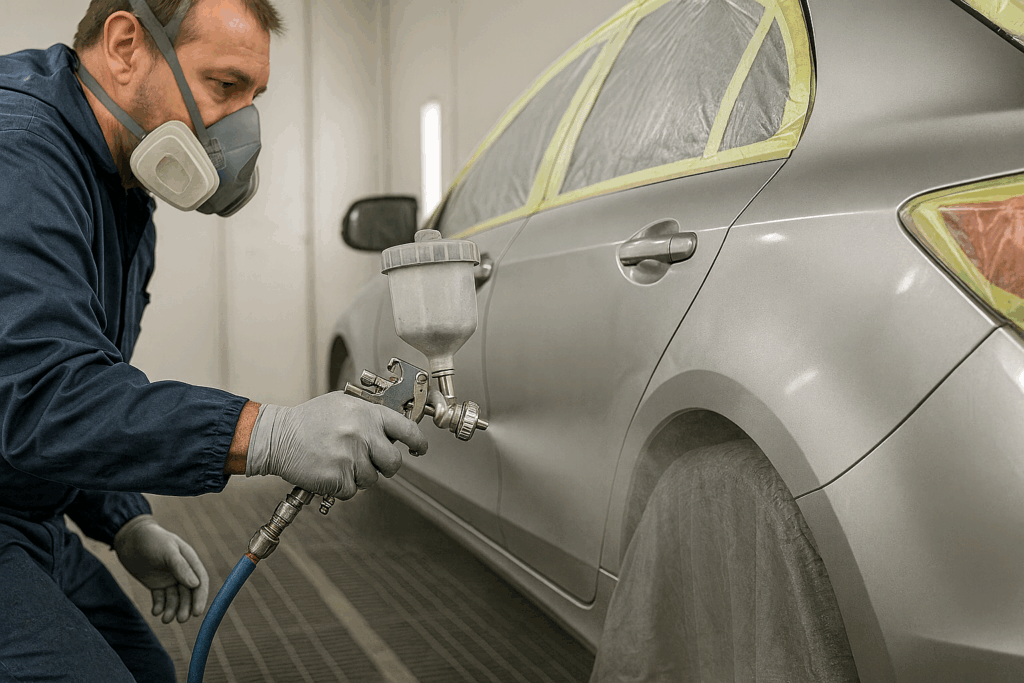 Cómo pintar y difuminar 2–3 paneles adyacentes con acabado metálico o perlado